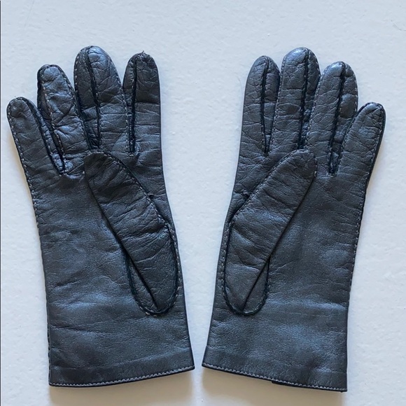 VERSACE Vintage Metallic Leather Gloves - Picture 3 of 12